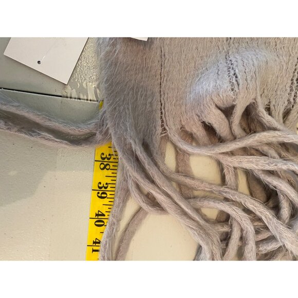 NWT Lauren Conrad Scarf Grey Soft Acrylic with Fringe 74” Long - Picture 6 of 6
